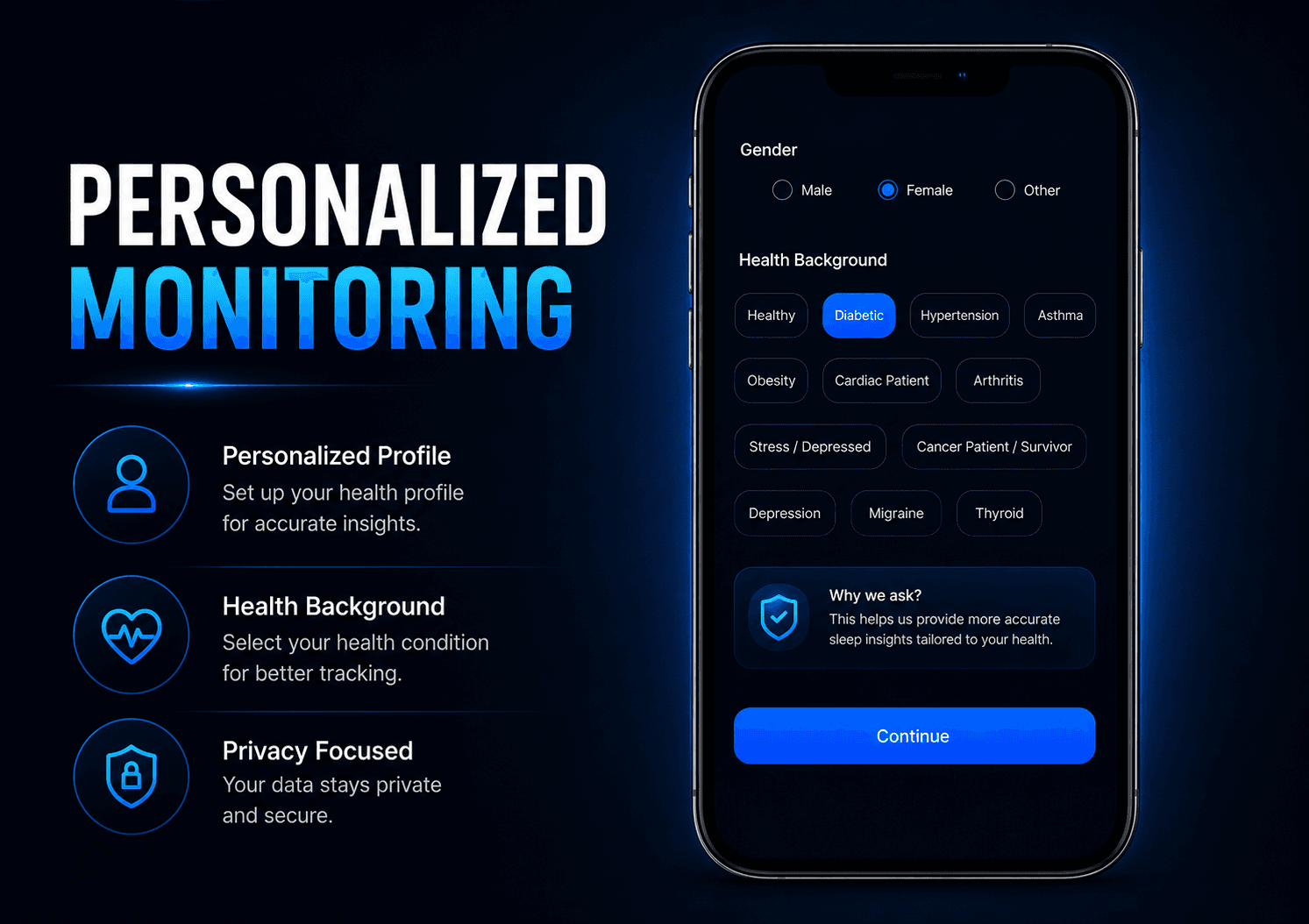 Continual Sleep App platform view